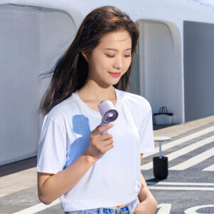 Baseus Fan Flyer Turbine Handheld Fan With High Capacity 4000mAh Power Bank Lightning Cable - Purple ACFX010005